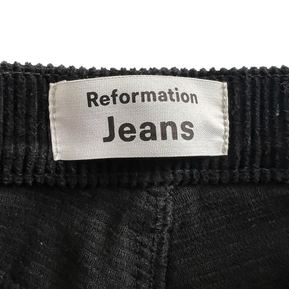 Reformation Austin Corduroy Pants Black Size 24 NEW - Picture 13 of 16